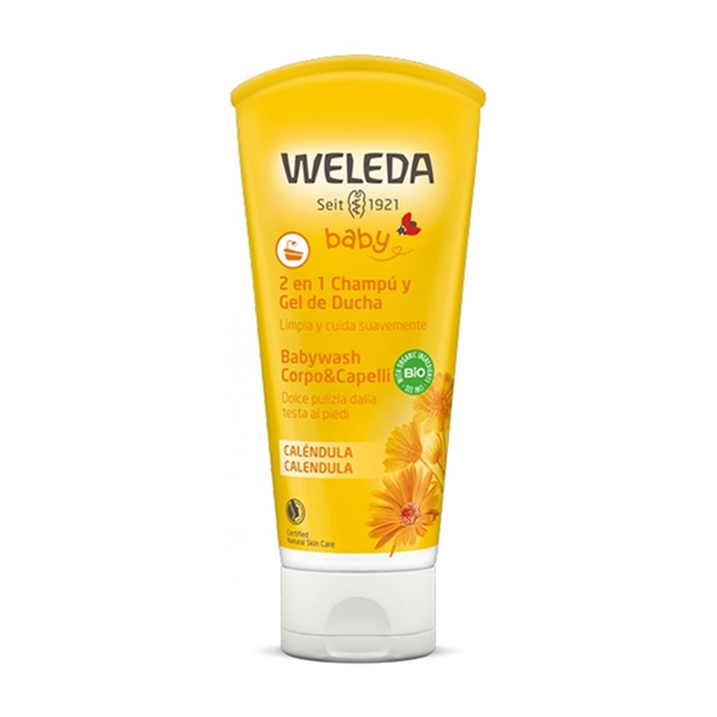 [1214] Shampoo y Gel de Ducha de Caléndula- Línea Mamá y Bebé x 200 ml