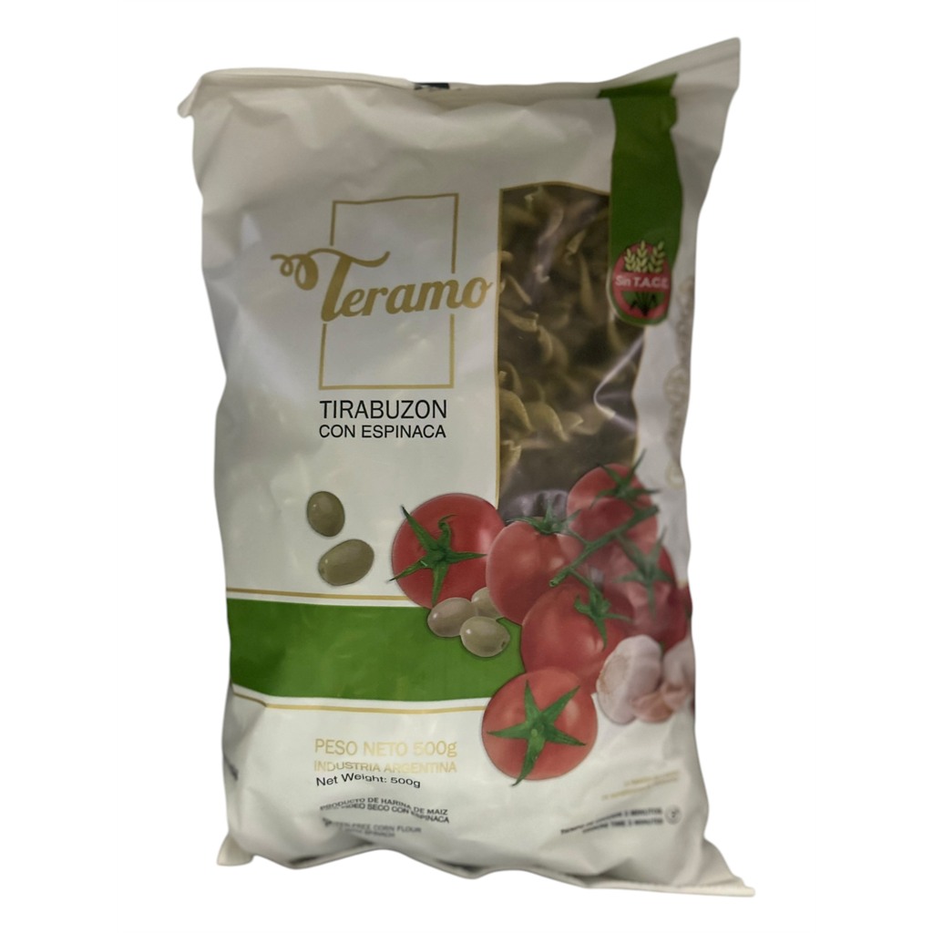 Fideos de Maíz Tirabuzon c/espinaca x 500 g