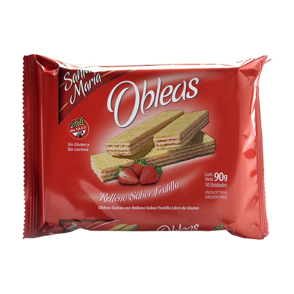 [2102] Obleas rellenas sabor Frutilla x 90 g