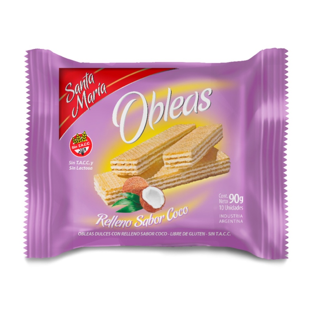 [2804] Obleas rellenas sabor Coco x 90 g
