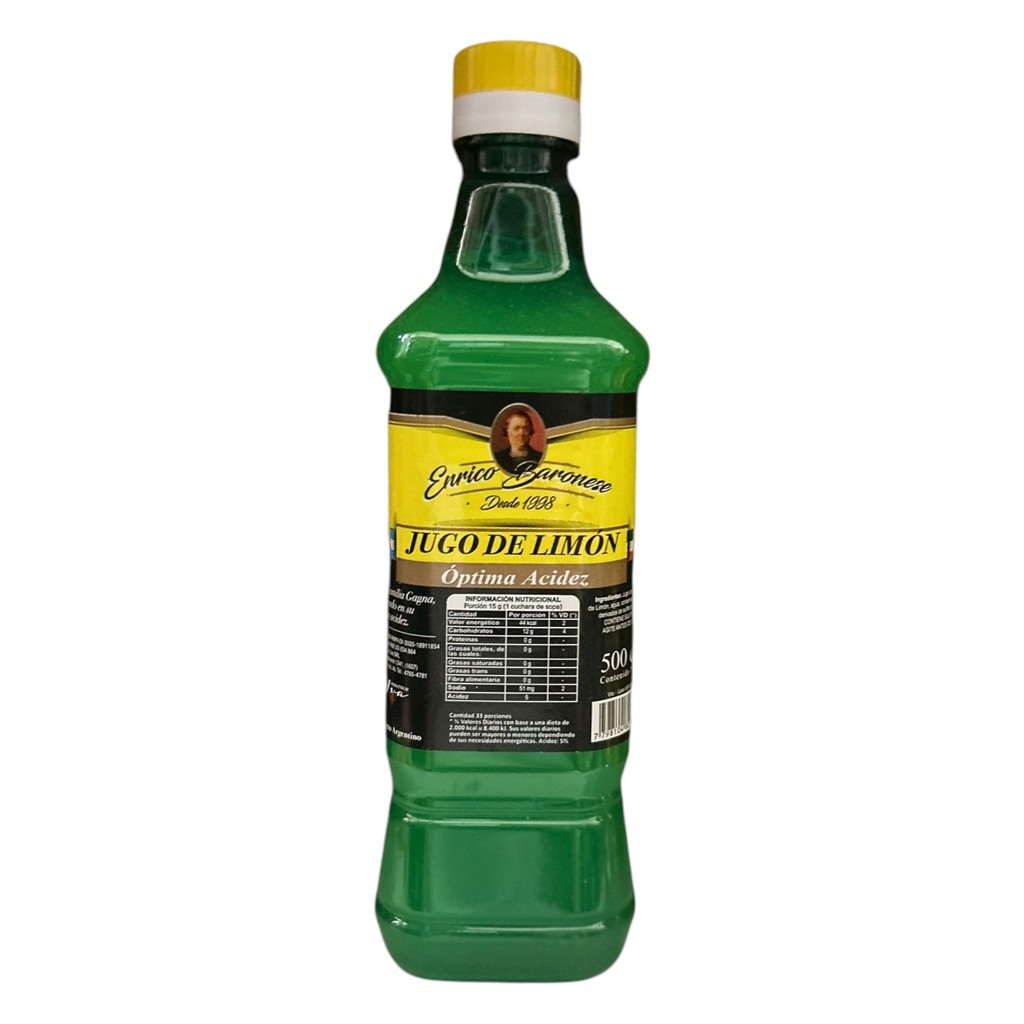 Jugo de Limón; envase pet x 500 ml