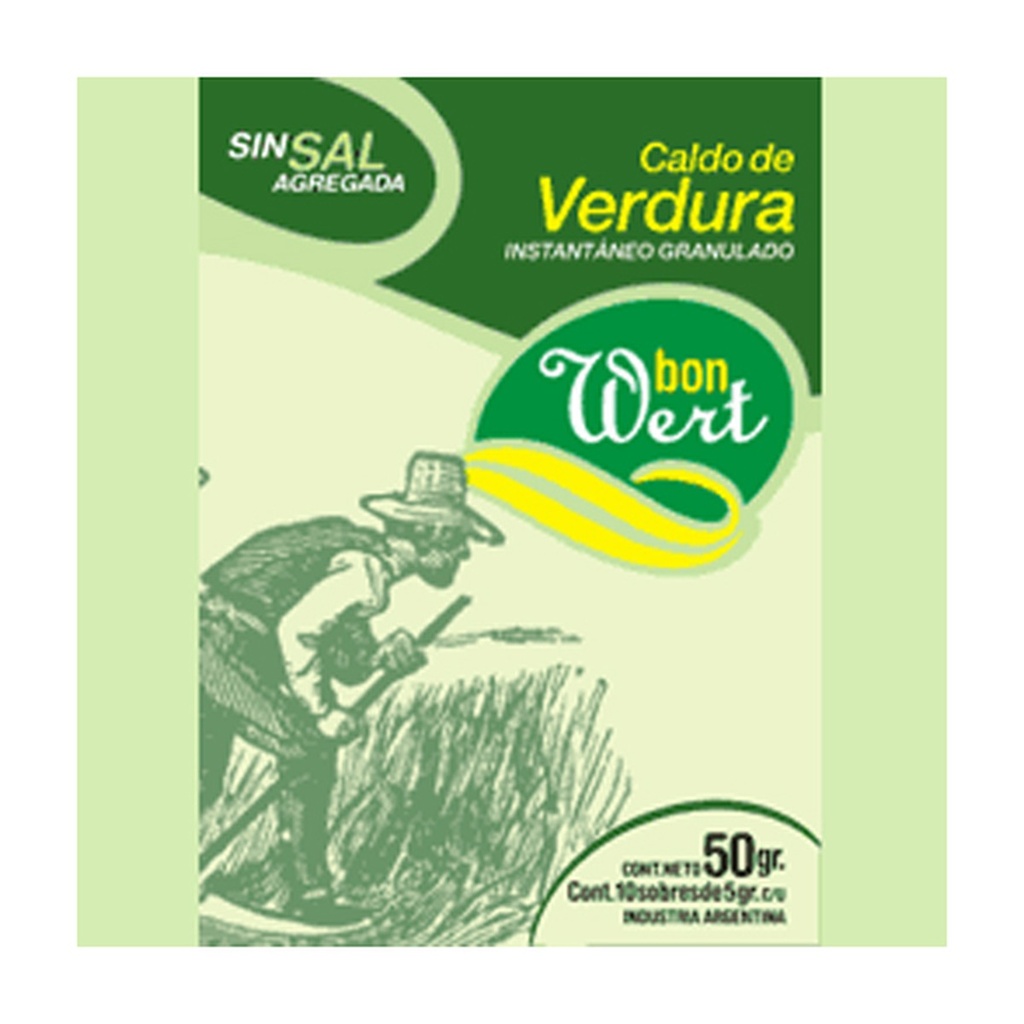 Caldo de Verdura sin sal en estuche 10 sobres x 50 g