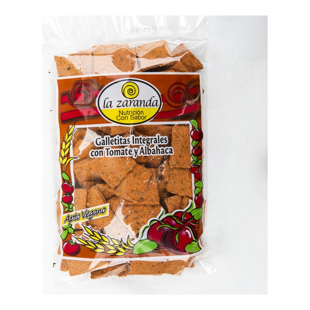 [2732] Galletitas Integrales Tomate y Albahaca  c/ sal (Veganas) x 175 g