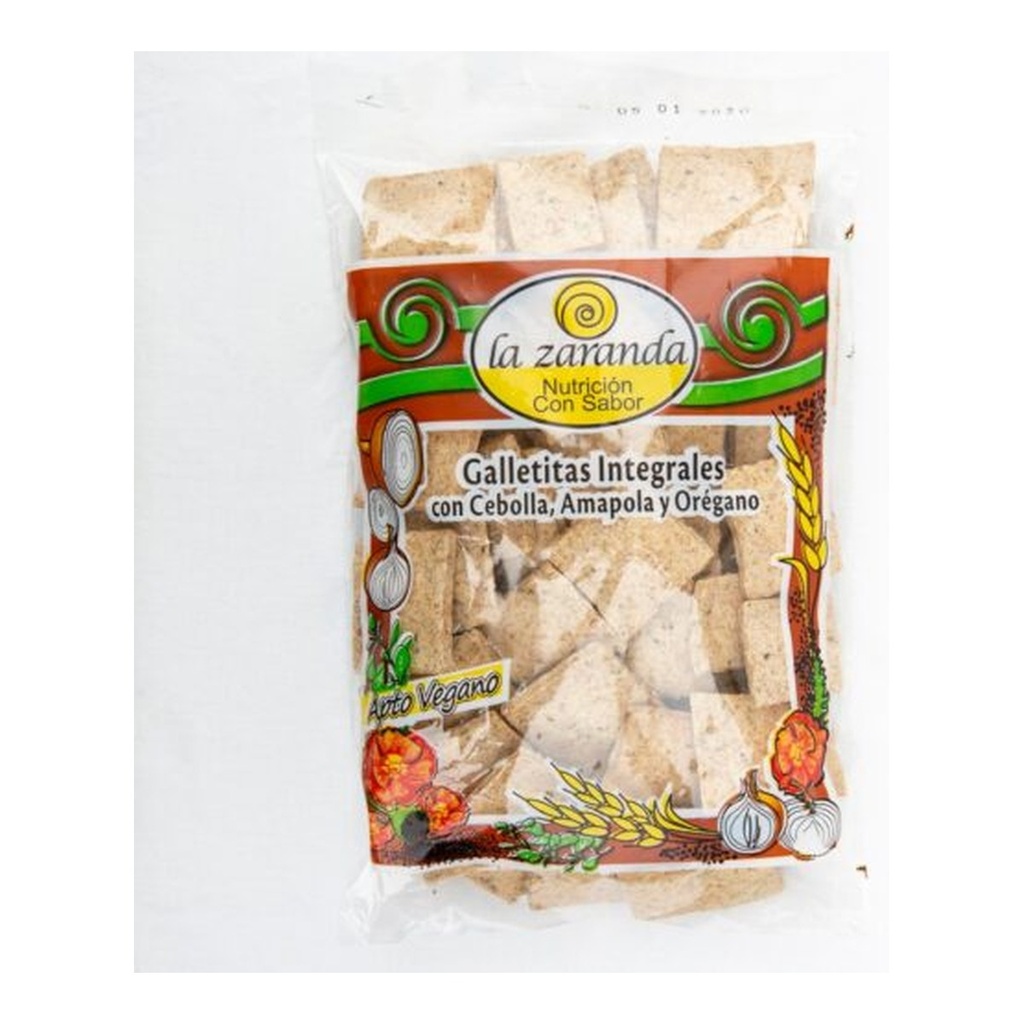[2733] Galletitas Integrales Cebolla Amapola y Orégano c/sal (Veganas) x 175 g