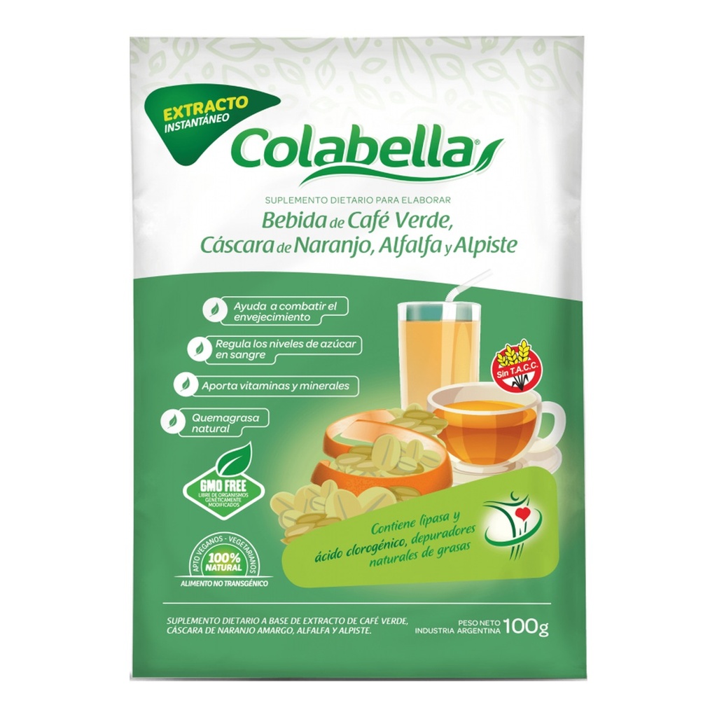 Bebida Extracto de Cafe Verde; Cáscara de Naranja y Alpiste en Polvo x 100 g