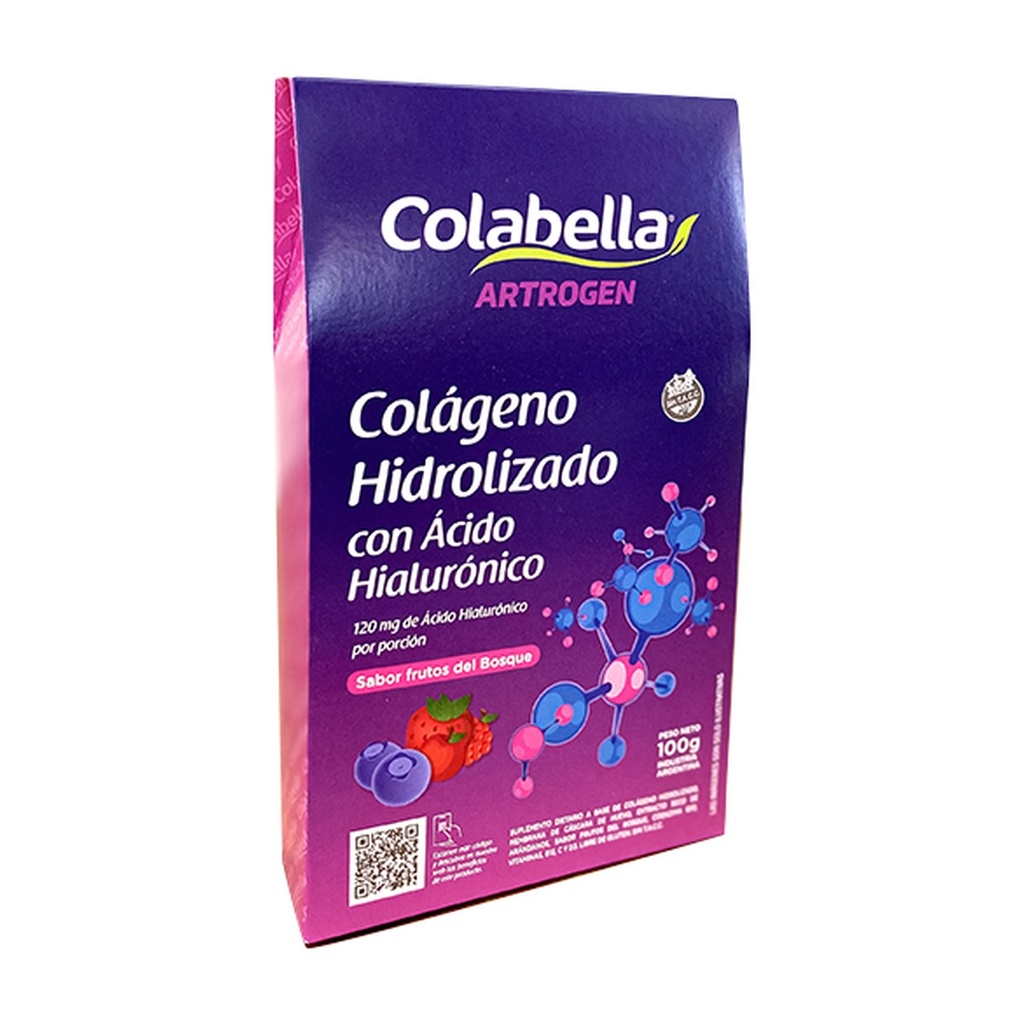 Artrogen Suplemento a base de Colágeno Hidrolizado y Ácido Hialurónico con Frutos del Bosque x 100 g