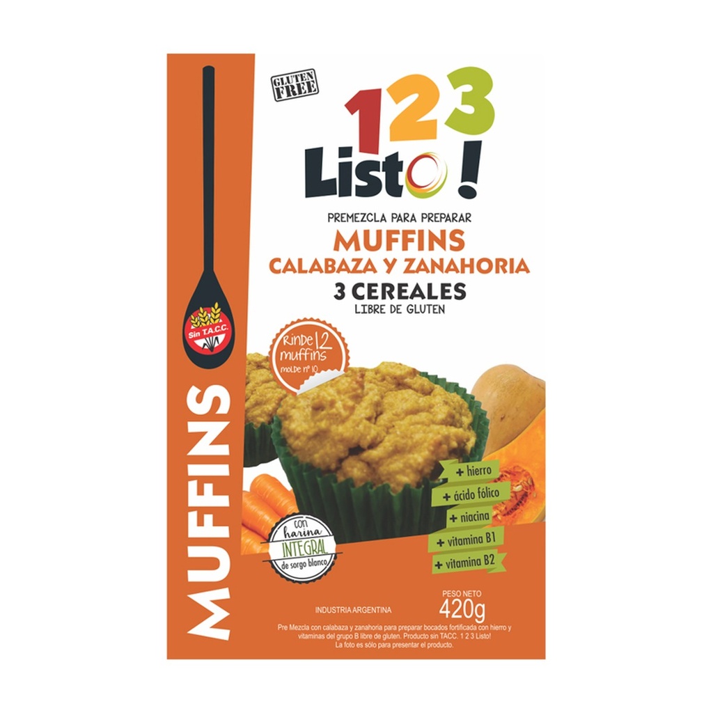 Premezcla Muffins de Calabaza y Zanahoria x 420 g
