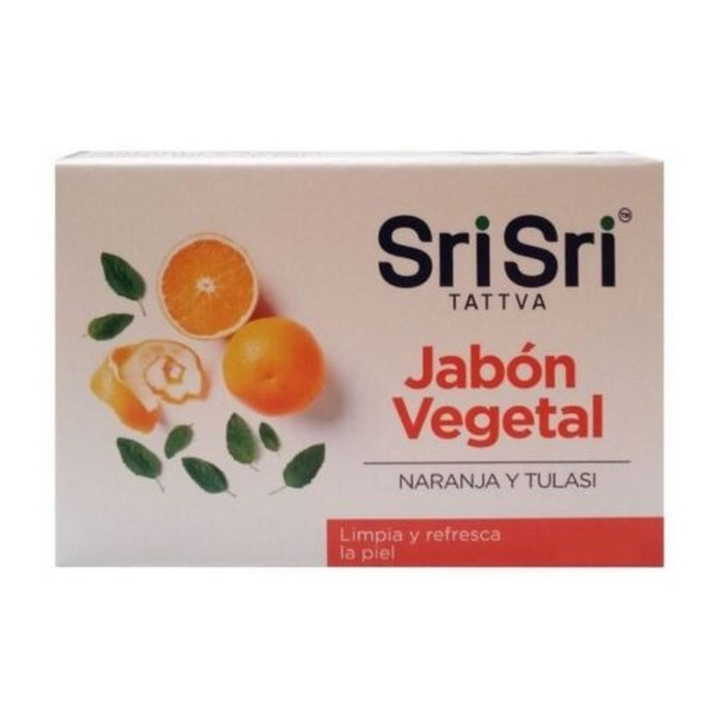 [2269] Jabon Ayurvédico Vegetal Naranja y Tulasi x 100 g